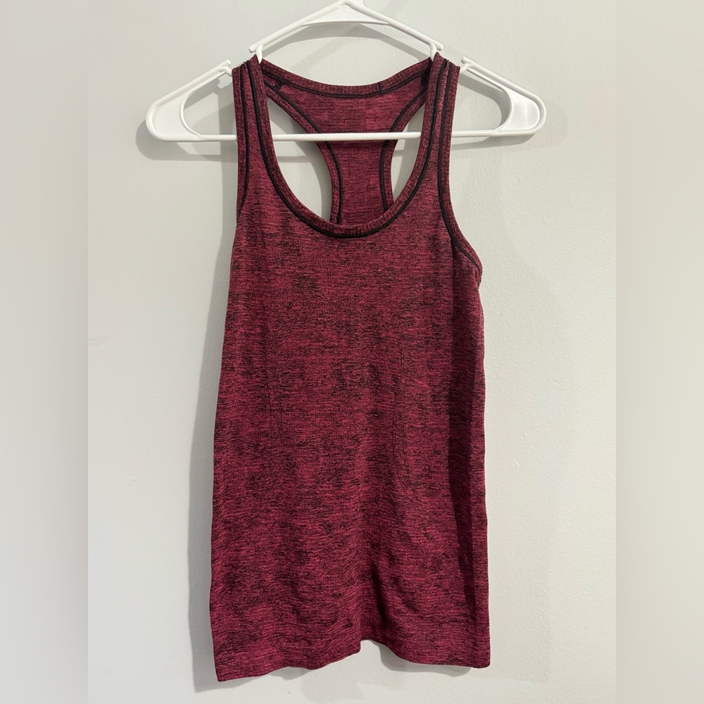 lululemon athletica Heathered Burgundy Racerback Tank Top